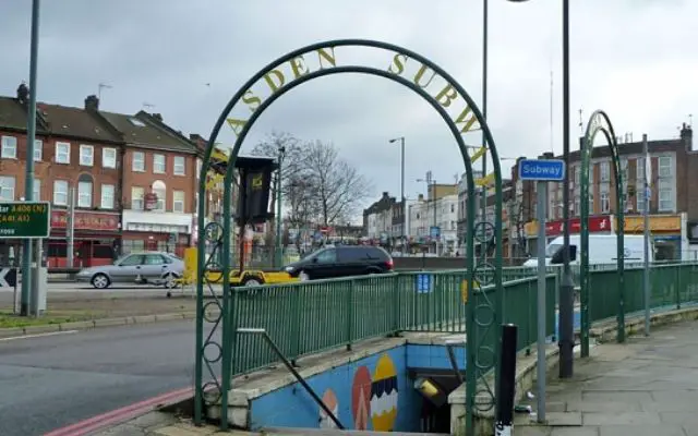 Neasden pedestrian subway entrance to go under the North Circular motorway - the A406